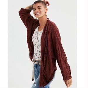 Front Cardigan Chunky Cable Knit 